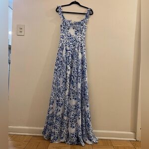 Sau Lee Evangeline Dress in Blue Multi